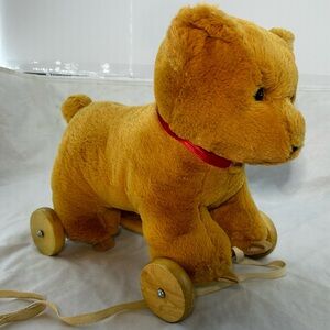 Golden Plush Pull-Along Bear Toy